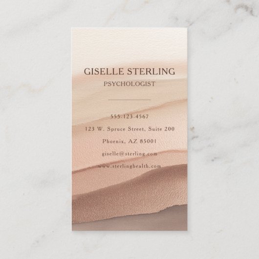 Psychologist Terracotta Neutral Watercolor 名刺 (裏面)