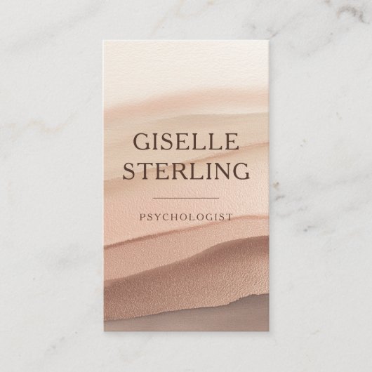 Psychologist Terracotta Neutral Watercolor 名刺 (正面)