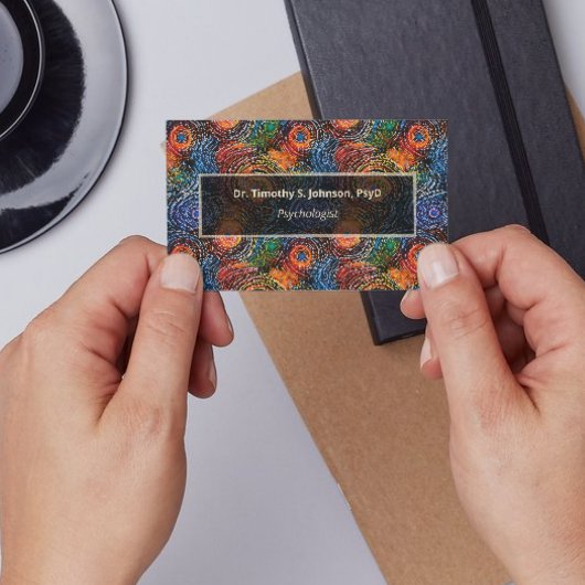 Psychologist | Therapist Colorful Swirls QR Code  名刺