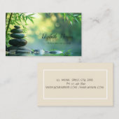 Psychologist Therapist,Stones,Landscape Green 名刺 (正面/裏面)