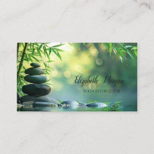 Psychologist Therapist,Stones,Landscape Green 名刺 (正面)
