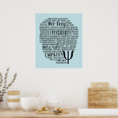 PSYCHOLOGYワードクラウドポスター ポスター (キッチン)