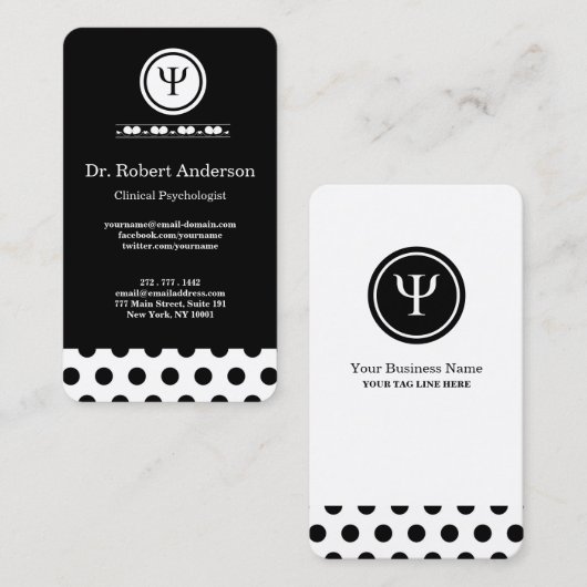 Psychology Psi Symbol Clinical Psychologist  名刺 (正面/裏面)