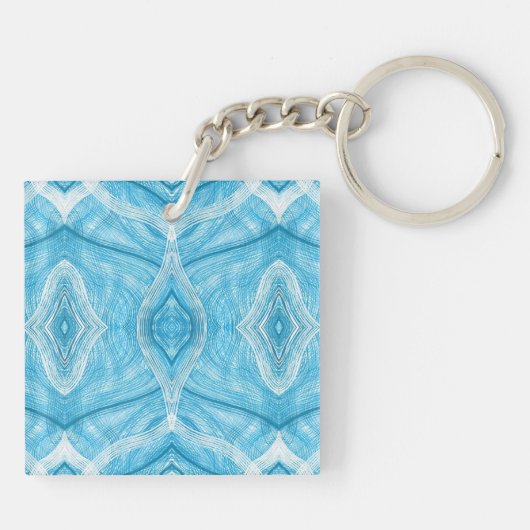 Psychomachia Blue Abstract Watercolor Art キーホルダー (裏面)