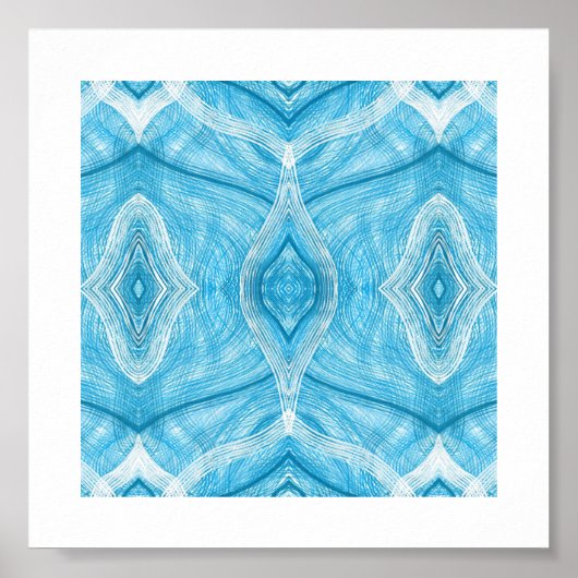 Psychomachia Blue Abstract Watercolor Art ポスター (正面)