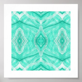 Psychomachia Green Abstract Watercolor Art ポスター