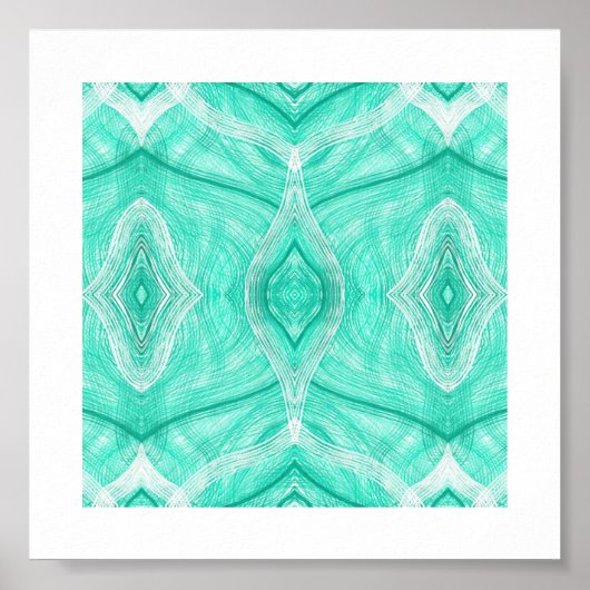 Psychomachia Green Abstract Watercolor Art ポスター (正面)