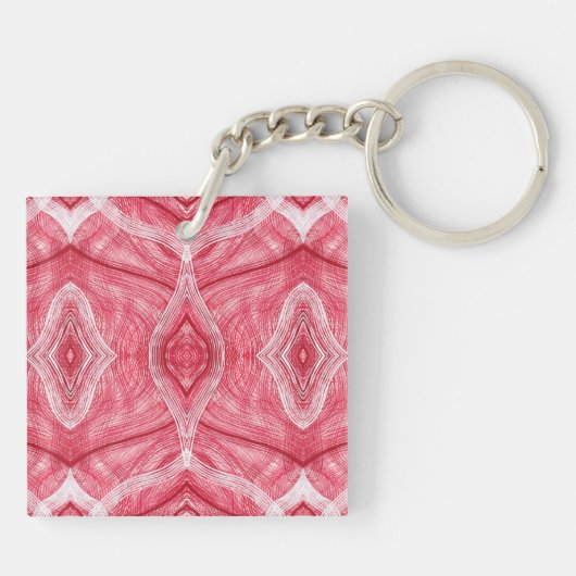 Psychomachia Light Red Abstract Watercolor Art キーホルダー (裏面)