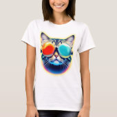 Psychonaut 熱狂する Kitty Catロゴホワイト Tシャツ (正面)