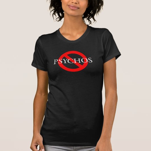 Psychosの白のフォント無し Tシャツ (正面)