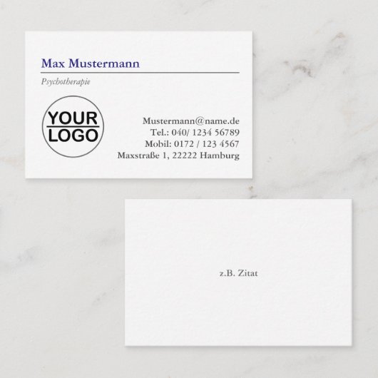 psychotherapie Logo  Visitenkarte 名刺 (正面/裏面)
