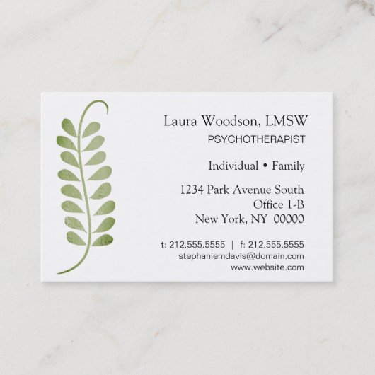Psychotherapist Eucalyptus European  名刺 (正面)
