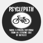 Psyclepathのおもしろいなサイクリングのバイクメンズ優れたバイクMo ラウンドシール (正面)