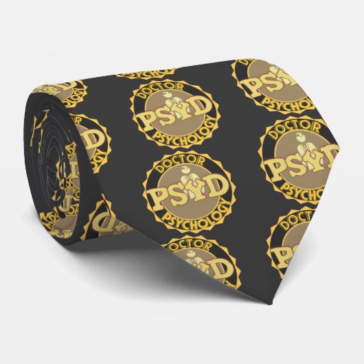 PsyDのロゴ- OF PSYCHOLOGY博士 ネクタイ (ロール)