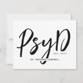 PsyD卒業パーティーアドバイスとウィッシュ ノートカード (正面)