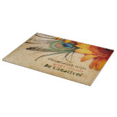 Psydefx : Gerbera Flower + Peacock Feather カッティングボード (角)