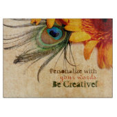 Psydefx : Gerbera Flower + Peacock Feather カッティングボード (正面)