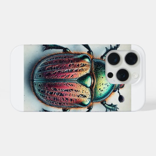 Psyrassa beetle 190924IREF251 - Watercolor iPhoneケース (裏面横)