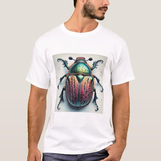 Psyrassa beetle 190924IREF251 - Watercolor Tシャツ (正面)