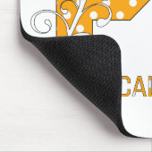 ptのオレンジ白い水玉模様 マウスパッド (コーナー)