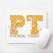 ptのオレンジ白い水玉模様 マウスパッド (マウス)