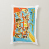 Ptの気持が良いビーチのニュージャージーNJのヴィンテージの郵便はがき アクセントクッション (裏面(縦))