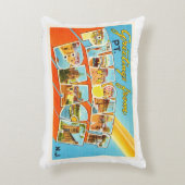 Ptの気持が良いビーチのニュージャージーNJのヴィンテージの郵便はがき アクセントクッション (正面(垂直))