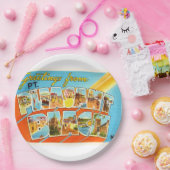 Ptの気持が良いビーチのニュージャージーNJのヴィンテージの郵便はがき ペーパープレート (パーティー)