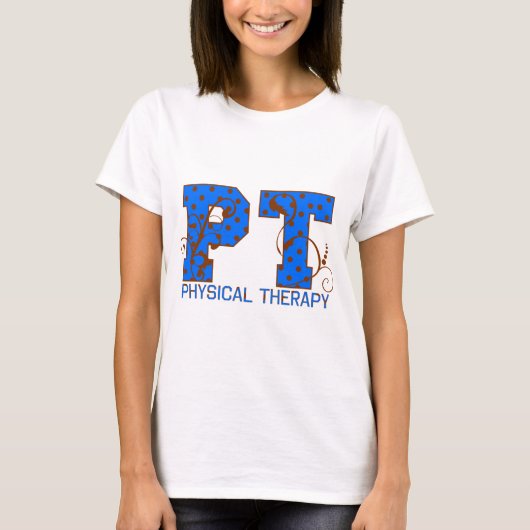ptの茶色の青い水玉模様 tシャツ (正面)