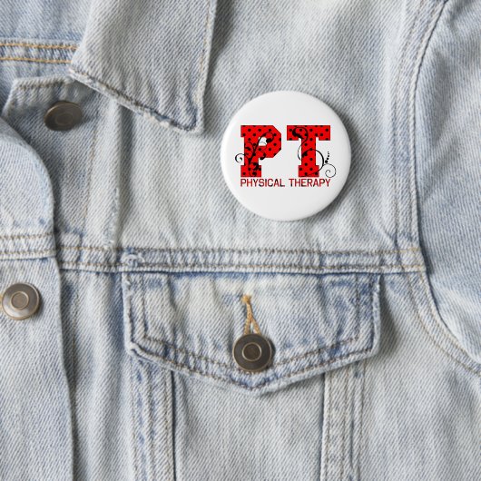 ptの赤く黒い水玉模様 缶バッジ (インサイチュ)