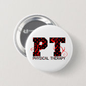 ptの黒く赤い水玉模様 缶バッジ (正面&裏面)