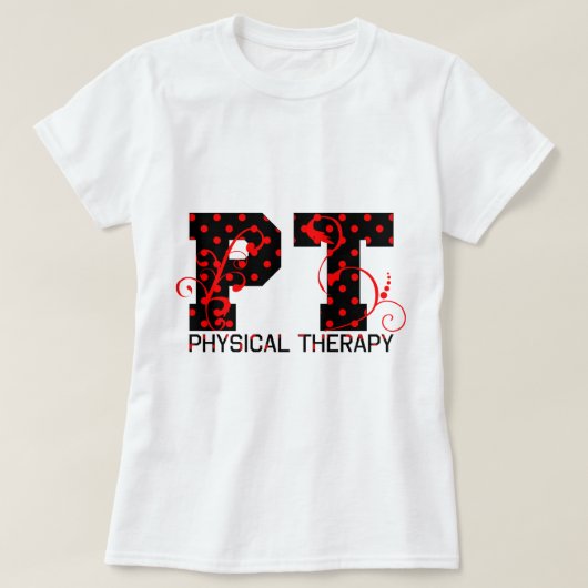 ptの黒く赤い水玉模様 tシャツ (デザイン正面)