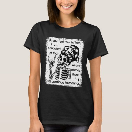 Ptは地獄に行く教育Pt我々はアレアであると述べた Tシャツ (正面)
