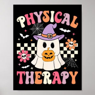 Ptフィジカルセラピーハロウィーンレトロ幽霊Ptハロ ポスター