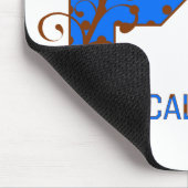 ptブラウンブルー水玉模様 マウスパッド (コーナー)