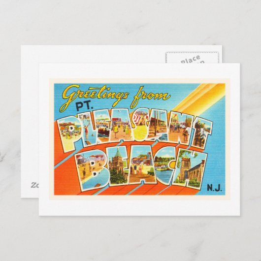 PtプレザントビーチニュージャージーNJヴィンテージポストカード – ポストカード (正面/裏面)