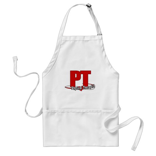 PTロゴ 大きい 赤 理学療法士 スタンダードエプロン (正面)
