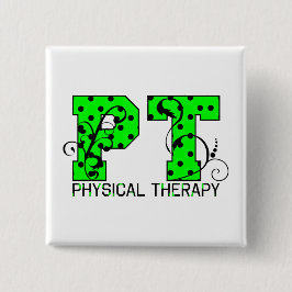 pt緑と黒の水玉模様 缶バッジ