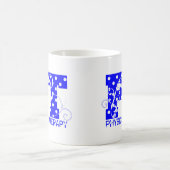 pt青い白い水玉模様 コーヒーマグカップ (中央)