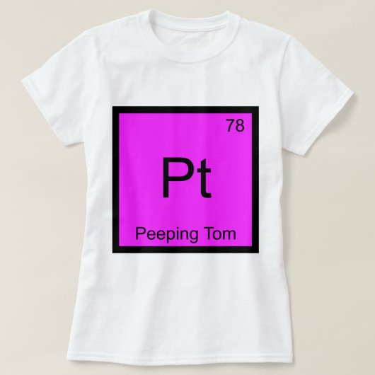 Pt - のぞき魔 化学元素記号 Tシャツ (デザイン正面)