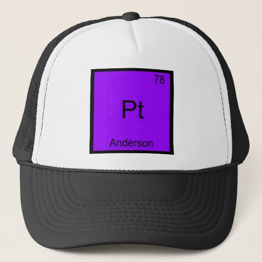 Pt - アンダーソン おもしろ 化学 元素記号 Tシャツ キャップ (正面)