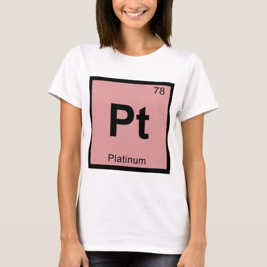 Pt - 白金 化学 周期表 シンボル tシャツ (正面)