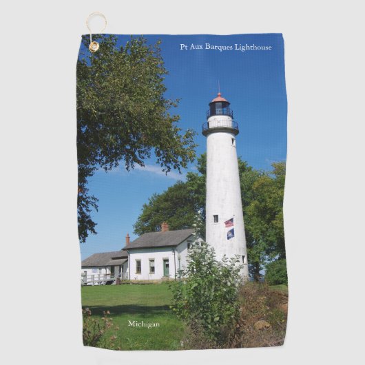 Pt Aux Barques Light house背の高いゴルフタオル ゴルフタオル (正面)