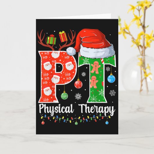 Pt Christmas Physical Therapy Christmas Pt Xmas  カード (黄色い花)