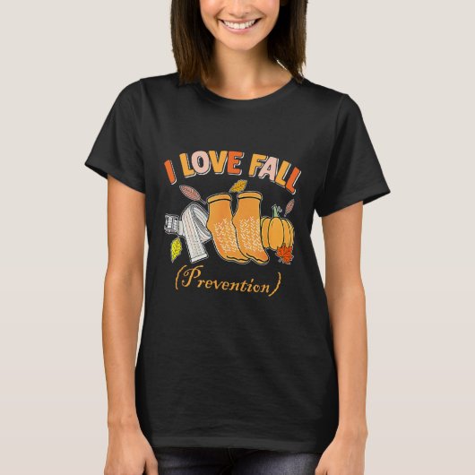 Pt Nurse Fall I Love Fall Prevention Fall Physical Tシャツ (正面)
