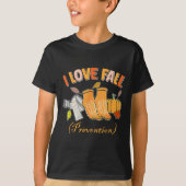 Pt Nurse Fall I Love Fall Prevention Fall Physical Tシャツ (正面)