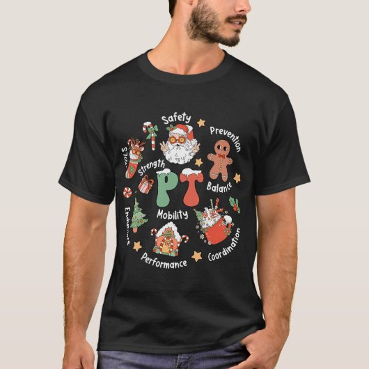 PT Physical Therapy Santa Squad Christmas Tシャツ (正面)