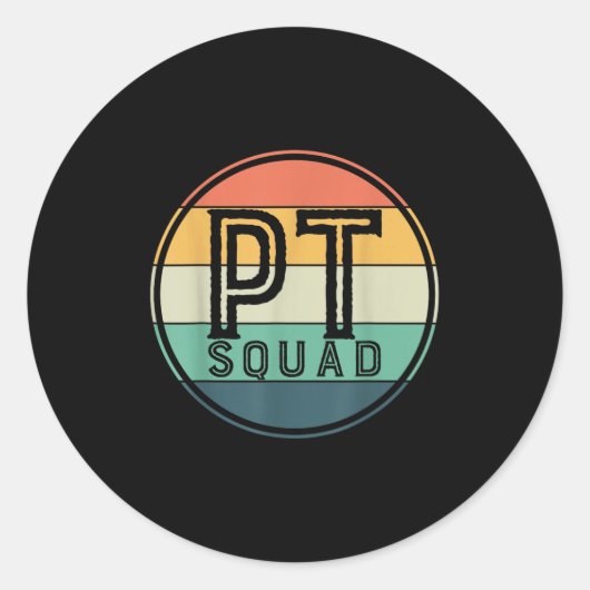Pt Squad レトロ理学療法 ラウンドシール (正面)