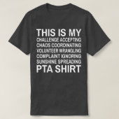 PTAおもしろい引用文学校ボランティア Tシャツ (デザイン正面)