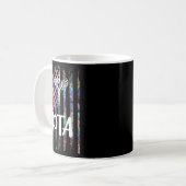 Ptaセラピストアメリカンフラッグフィジカルセラピーアシス コーヒーマグカップ (正面左)